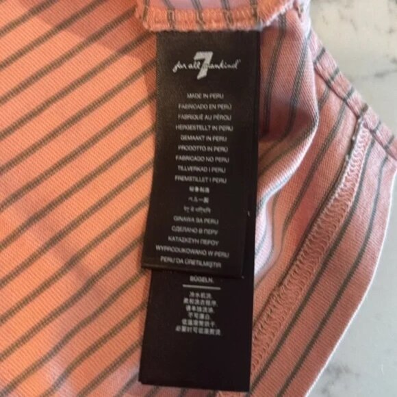 7 For All Mankind Salmon & Grey Striped Sweater - Size XL - Picture 5 of 5
